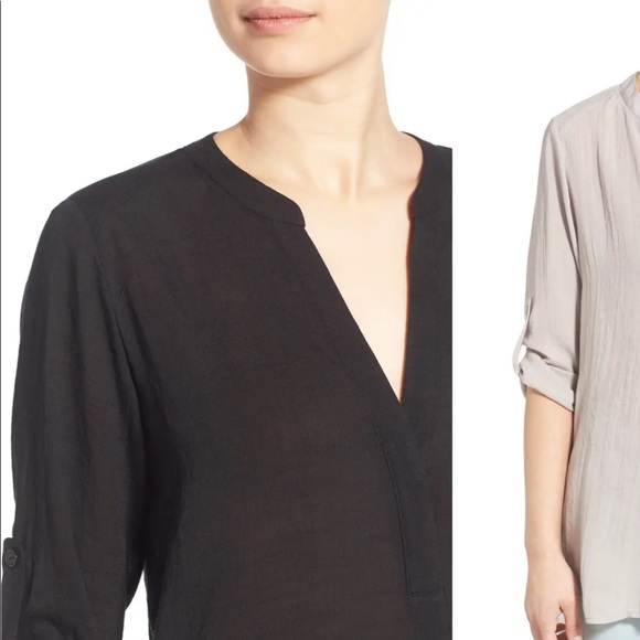 NORDSTROM BP LUSH Black Woven Tunic XS Extra Small - Picture 4 of 12